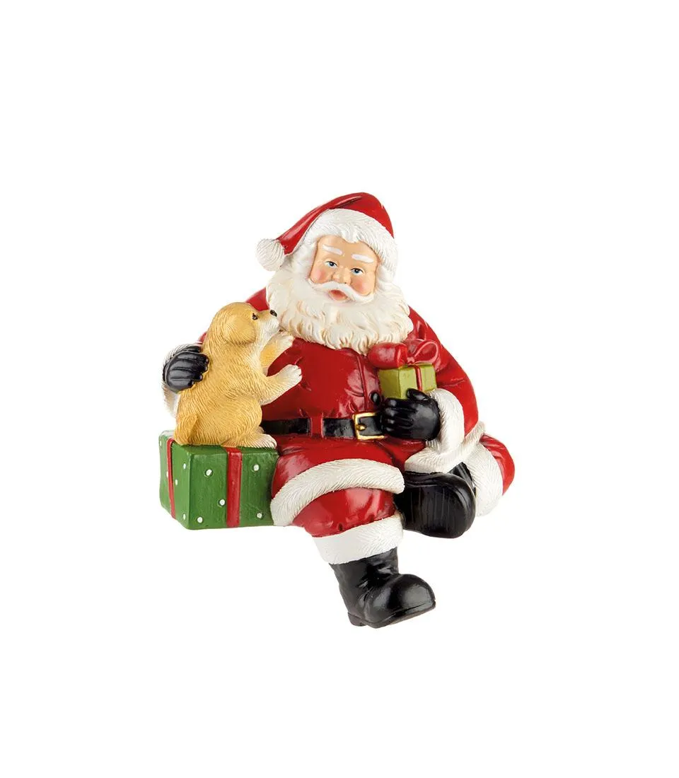 Babbo Natale decorativo con cagnolino