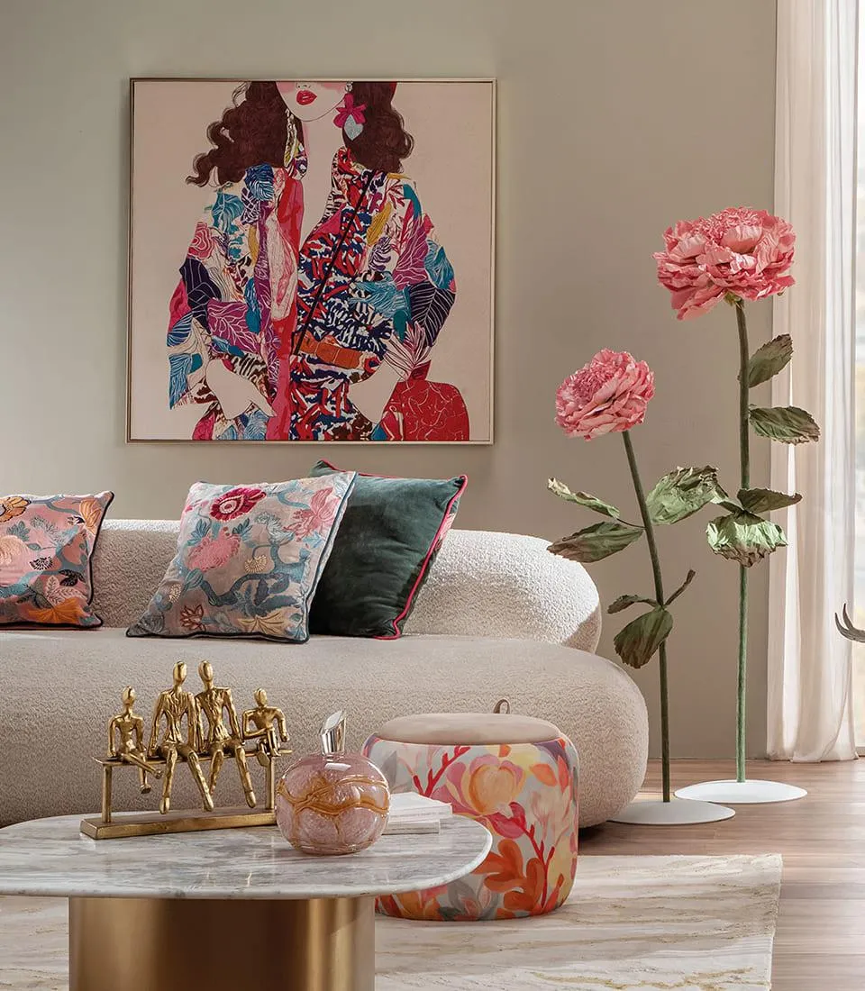 Fiore decorativo con base 115h - rosa