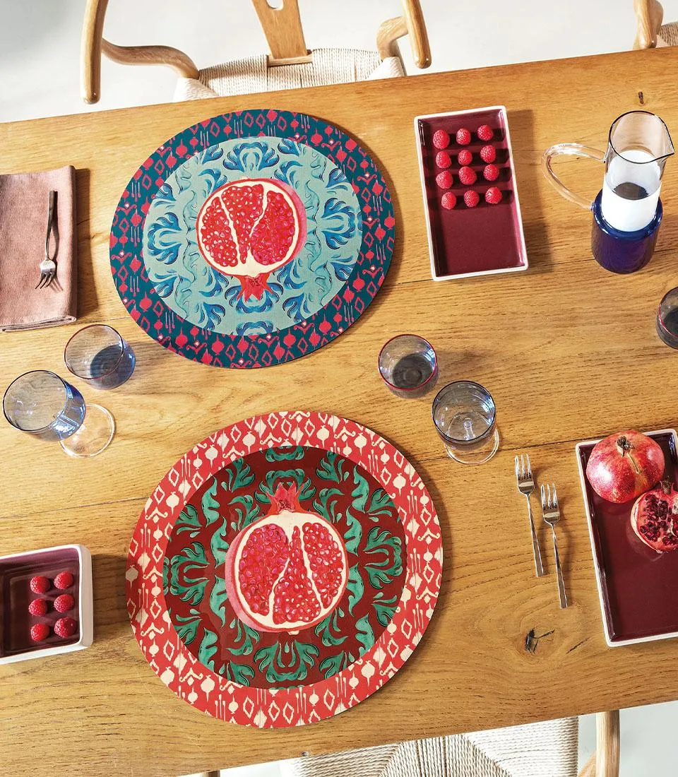 Tovaglietta rigida blu - Melograno d'Oriente