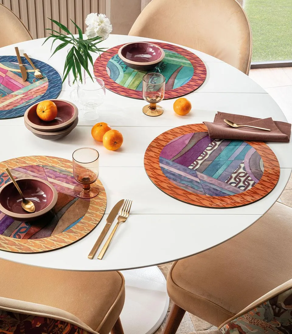 Tovaglietta rigida cornice ruggine - Orizzonti di seta