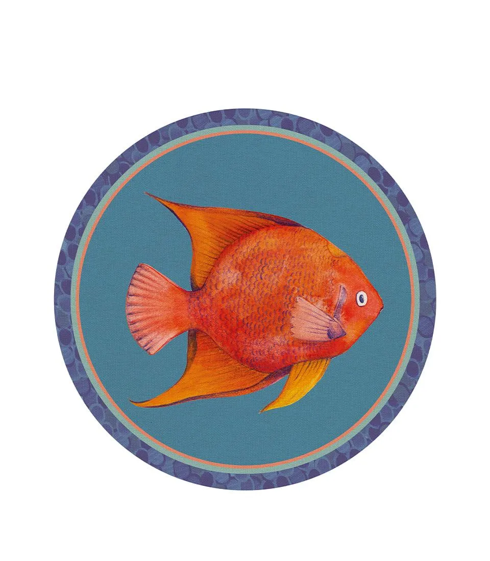 Tovaglietta rigida turchese Ø39 - Pesce Angelo Regina