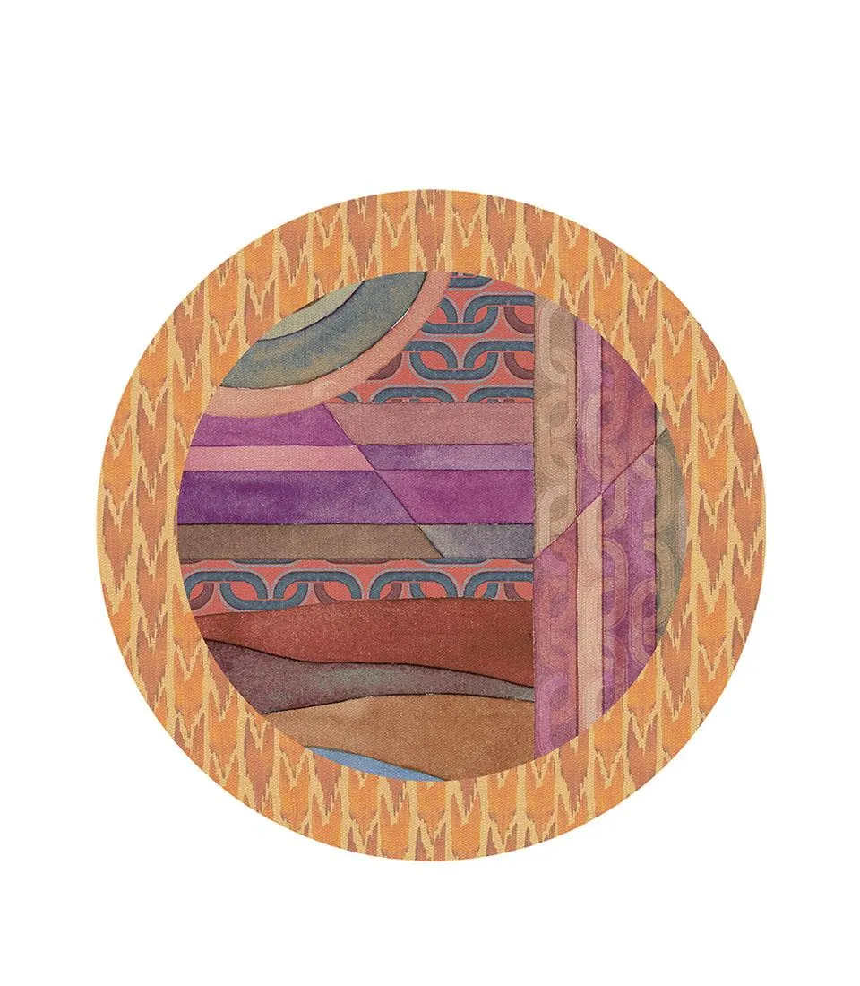 Tovaglietta rigida cornice senape - Orizzonti di seta