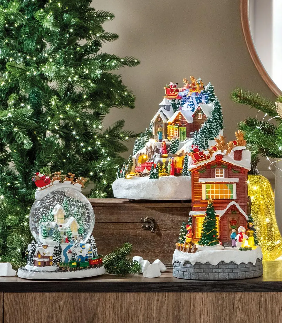 Boule de neige slitta di Babbo Natale