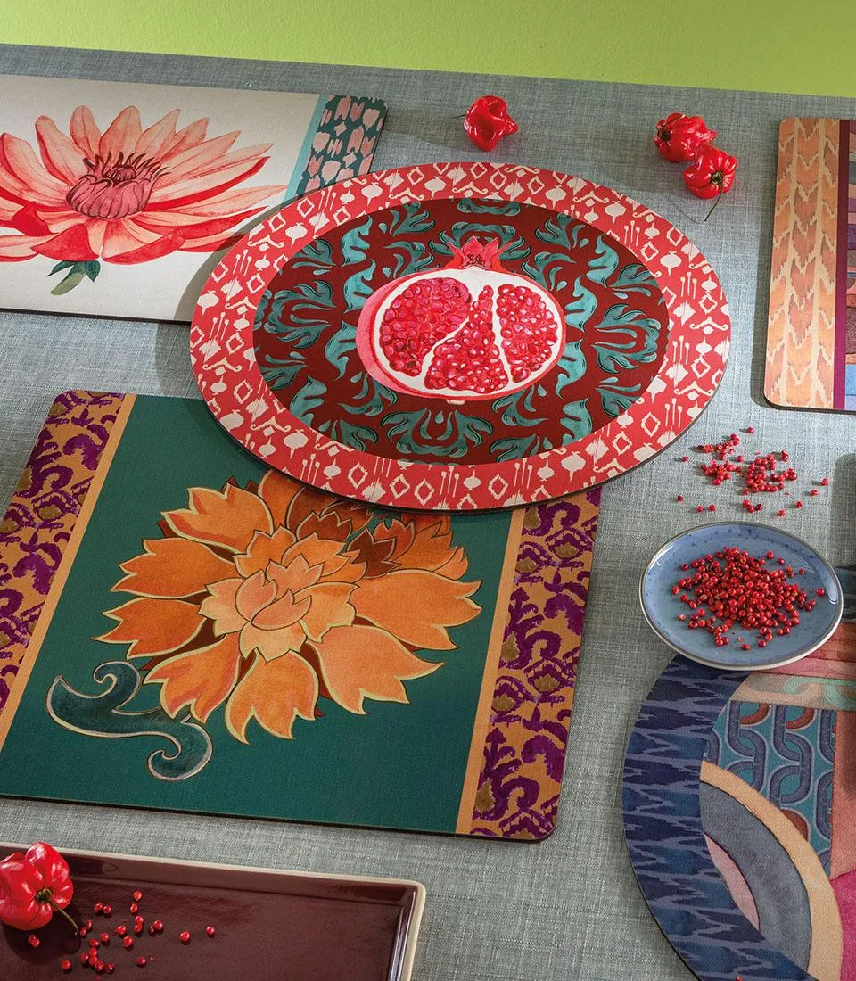 Tovaglietta rigida blu - Melograno d'Oriente