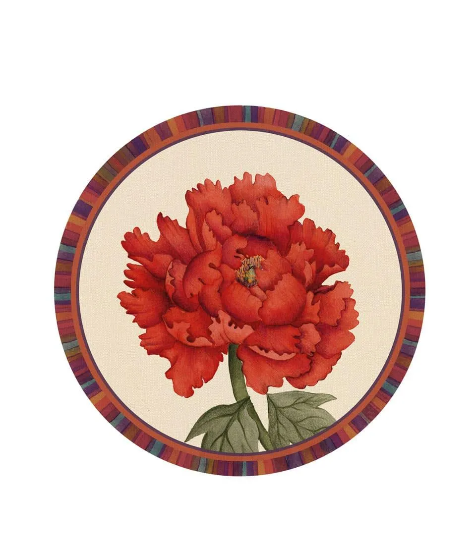 Tovaglietta rigida avorio - Peonia