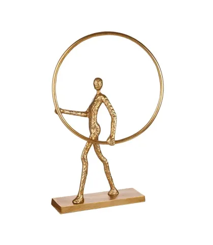 Scultura uomo con cerchio